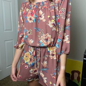 Mauve Flower Romper